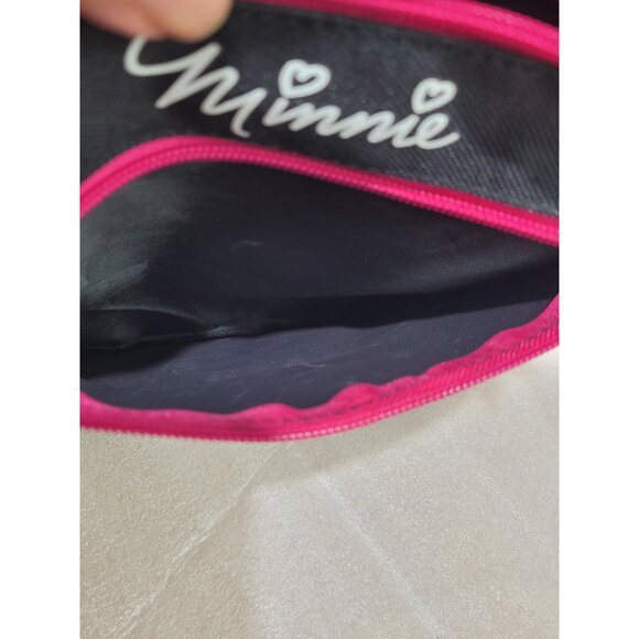 Disney Minnie Mouse Passport Bag Purse Canvas Crossbody Adjustable Strap Zip - Picture 3 of 5